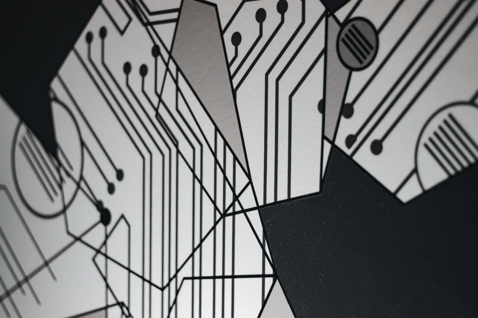 Abstract digital gradient and circuit board pattern representing technology
